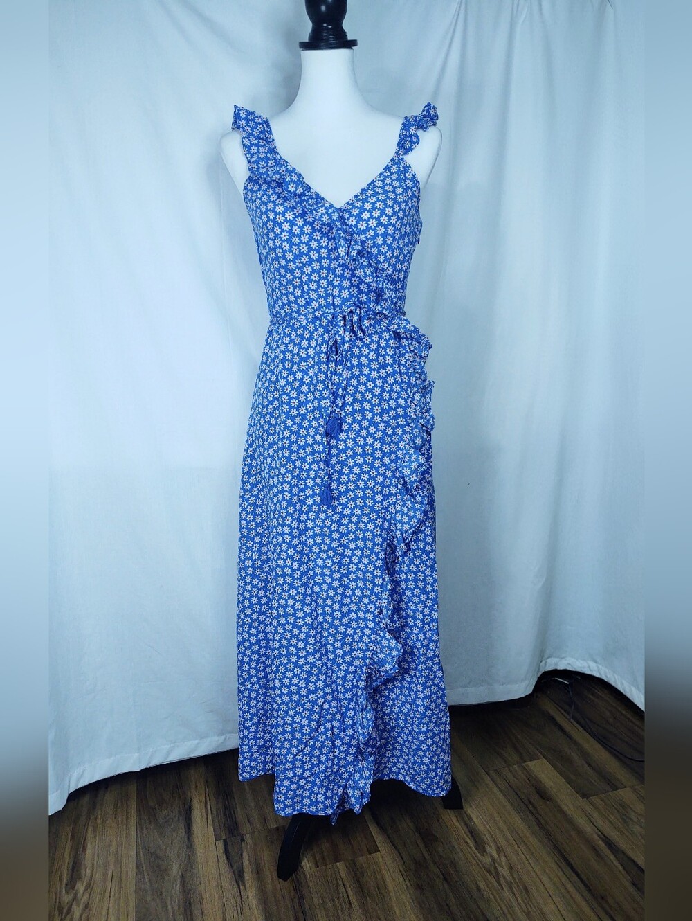 Madewell Ruffle Wrap Maxi Dress Sz 0 - Picture 2 of 10